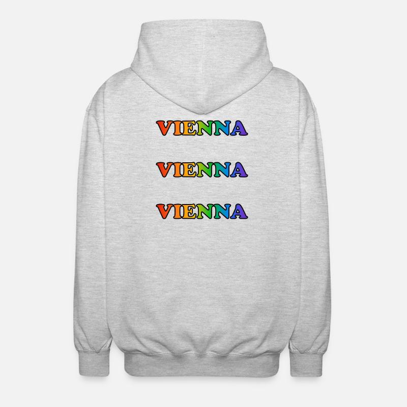Vienna Rainbow Repeats - Unisex Hooded Jacket - light heather grey