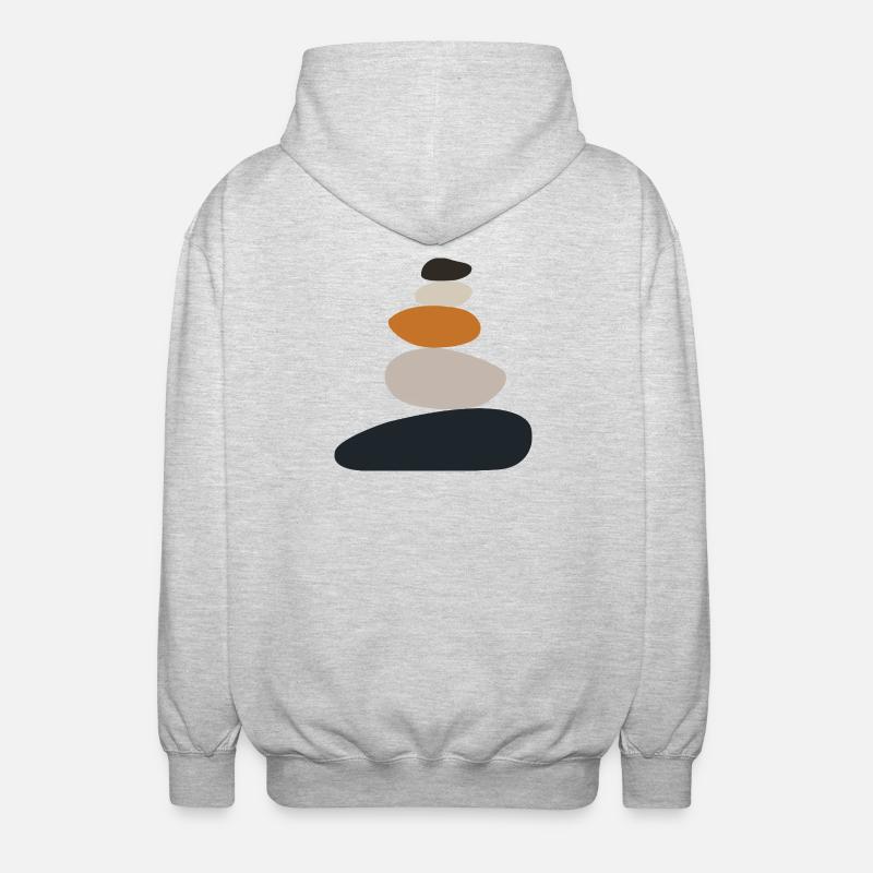 Stone Stack Zen Balance - Unisex Hooded Jacket - light heather grey