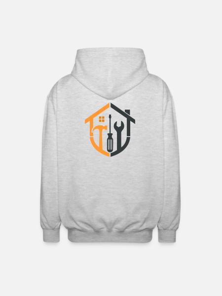 Caretaker Coat of Arms – Craftsman Logo - Unisex Hooded Jacket - light heather grey