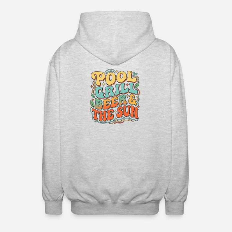 Beer Pool Party - Unisex Hooded Jacket - light heather grey