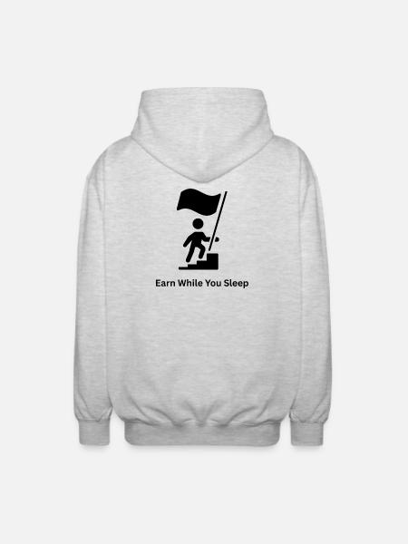 Earn While You Sleep – Passive Income - Unisex Kapuzenjacke - Hellgrau meliert
