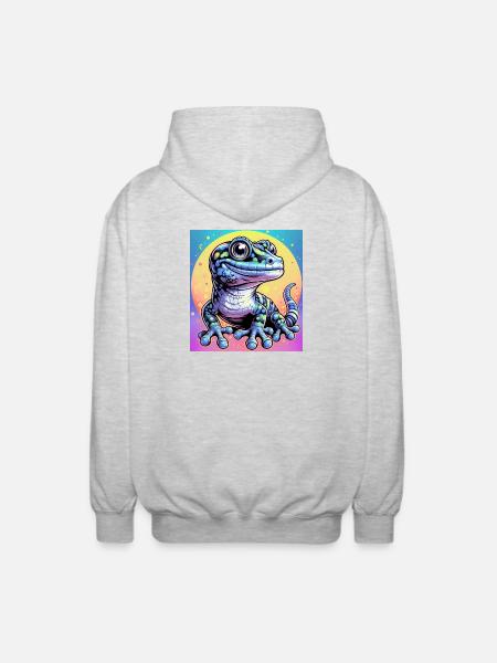 Gecko - Unisex Kapuzenjacke - Hellgrau meliert