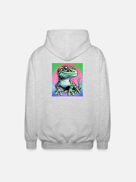 Gecko - Unisex Kapuzenjacke - Hellgrau meliert