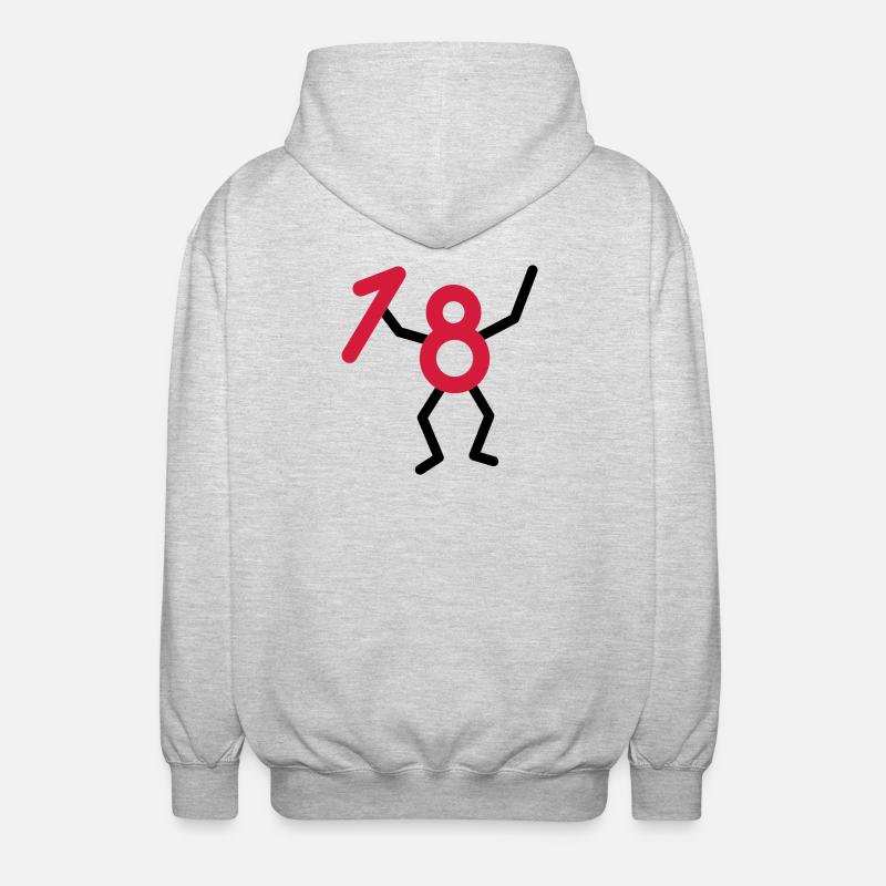 Endlich18 ! - Unisex Kapuzenjacke - Hellgrau meliert