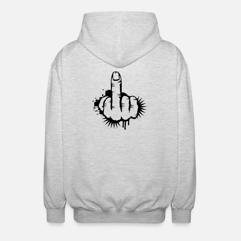 Le doigt d'honneur graffiti - Veste à capuche unisexe - gris clair chiné