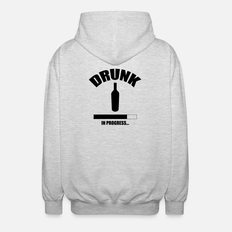 Drunk in progress... - Unisex Hooded Jacket - light heather grey