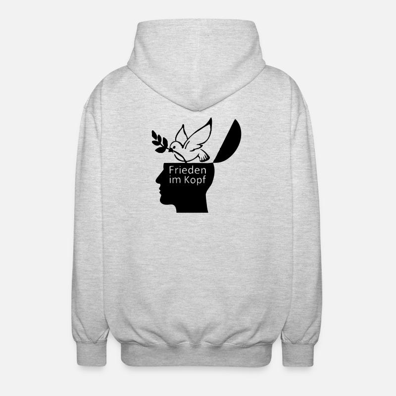 Frieden Peace Liebe Friede Weltfrieden - Unisex Kapuzenjacke - Hellgrau meliert