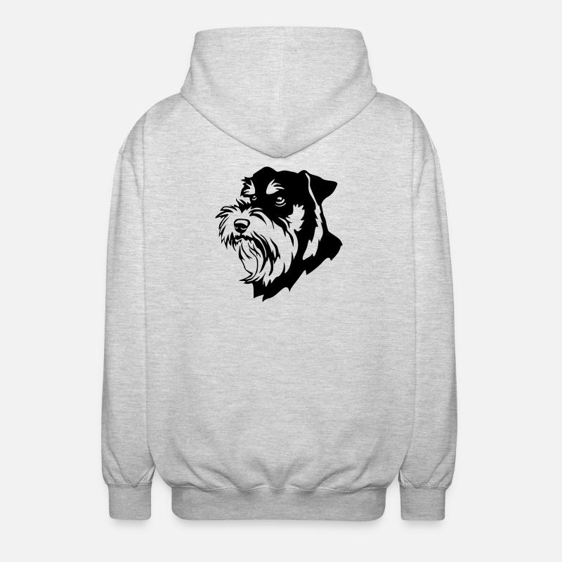 Schnauzer Kopf - Unisex Kapuzenjacke - Hellgrau meliert