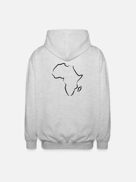 Africa Outline - Unisex Hooded Jacket - light heather grey
