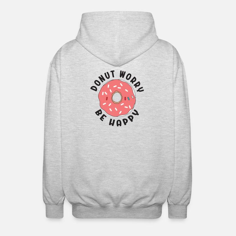Donut Sorge Sei glücklich - Unisex Kapuzenjacke - Hellgrau meliert