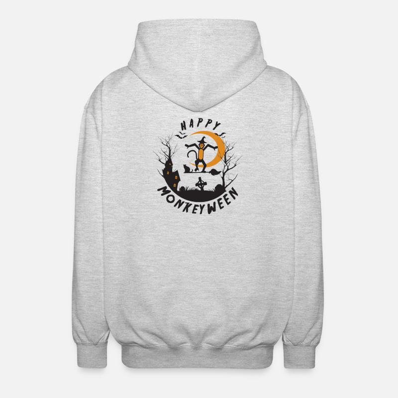 Happy Monkeyween - Veste à capuche unisexe - gris clair chiné