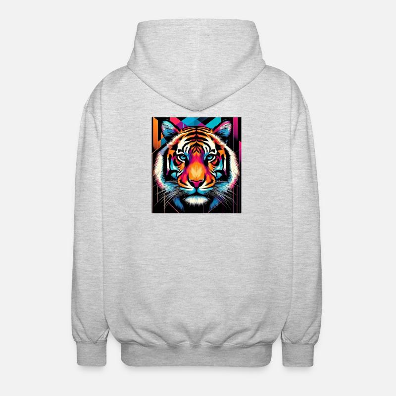 Tiger - Unisex Kapuzenjacke - Hellgrau meliert