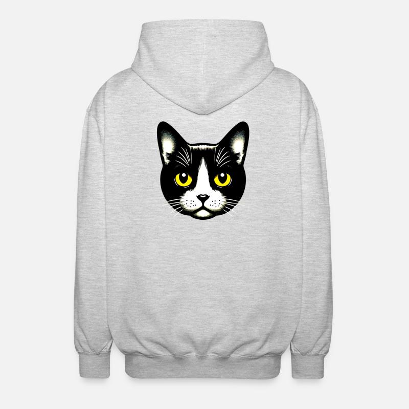 Katze - Unisex Kapuzenjacke - Hellgrau meliert
