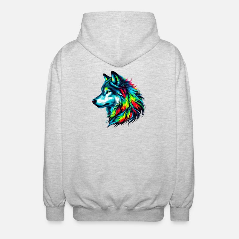 Wolf - Unisex Kapuzenjacke - Hellgrau meliert