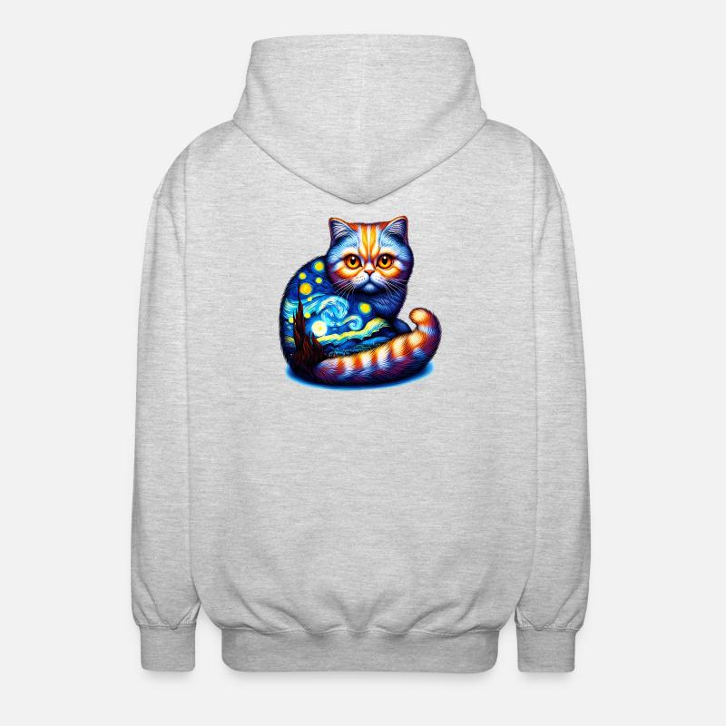 Chat - Veste à capuche unisexe - gris clair chiné