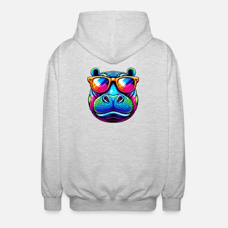 Nilpferd - Unisex Kapuzenjacke - Hellgrau meliert