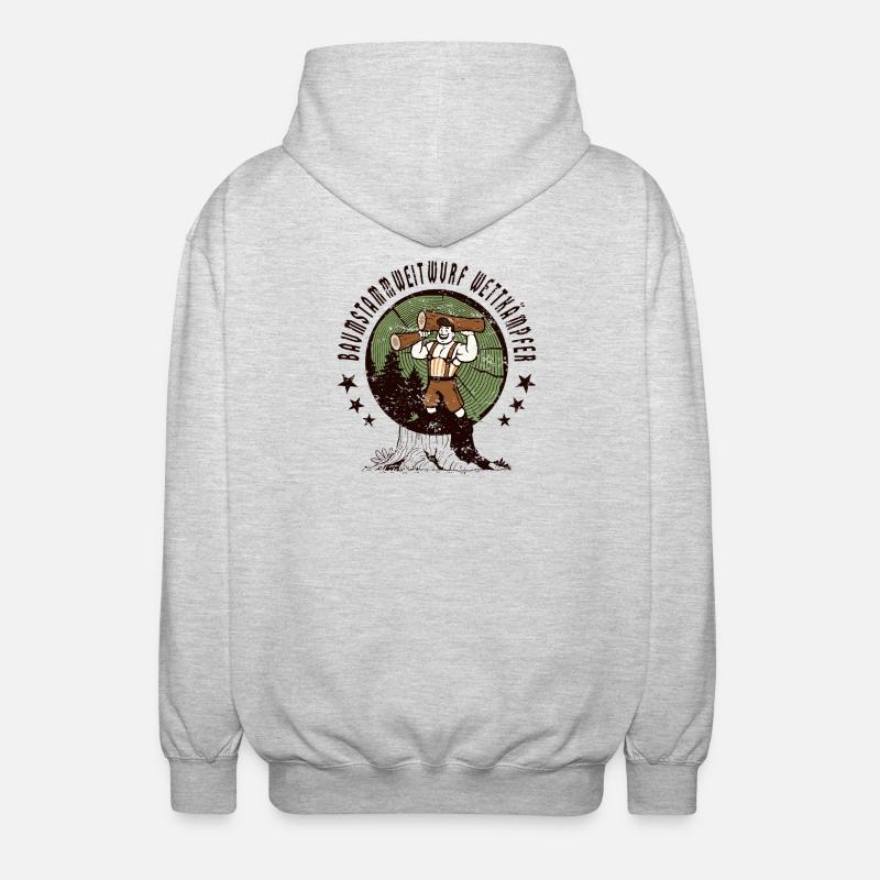 Compétiteurs de lancer de tronc d’arbre - Veste à capuche unisexe - gris clair chiné