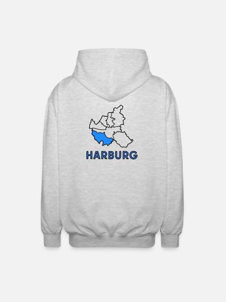Harburg, un quartier de Hambourg - Veste à capuche unisexe - gris clair chiné