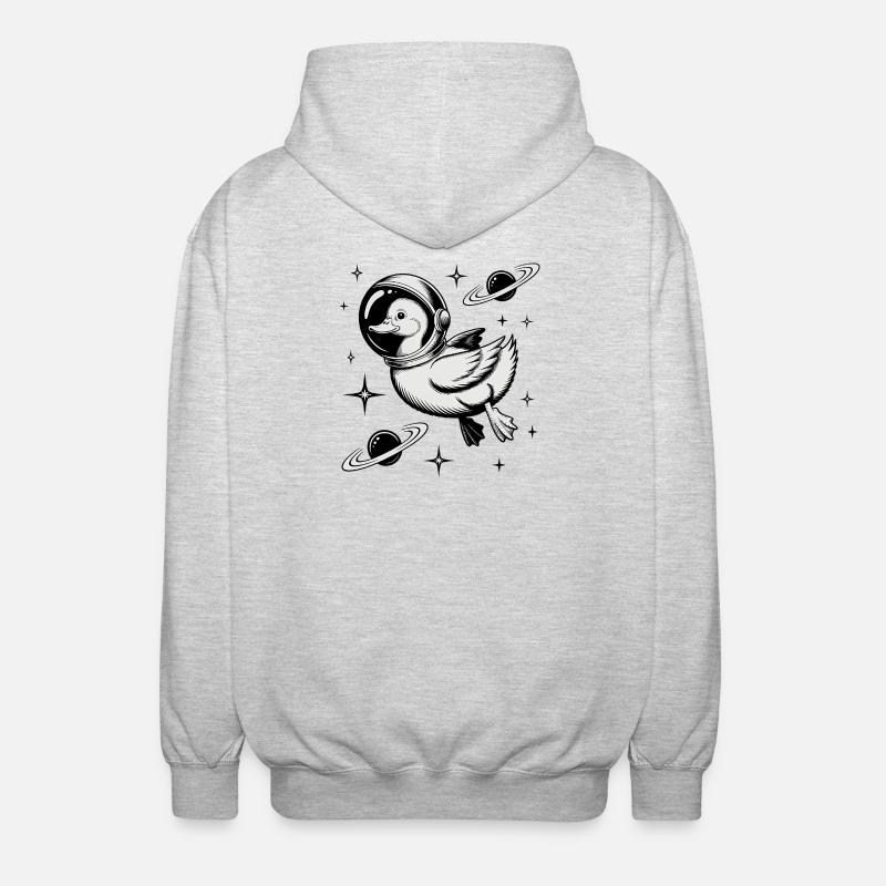 Oie dans l'espace - Logo Cool Astonomy - Veste à capuche unisexe - gris clair chiné
