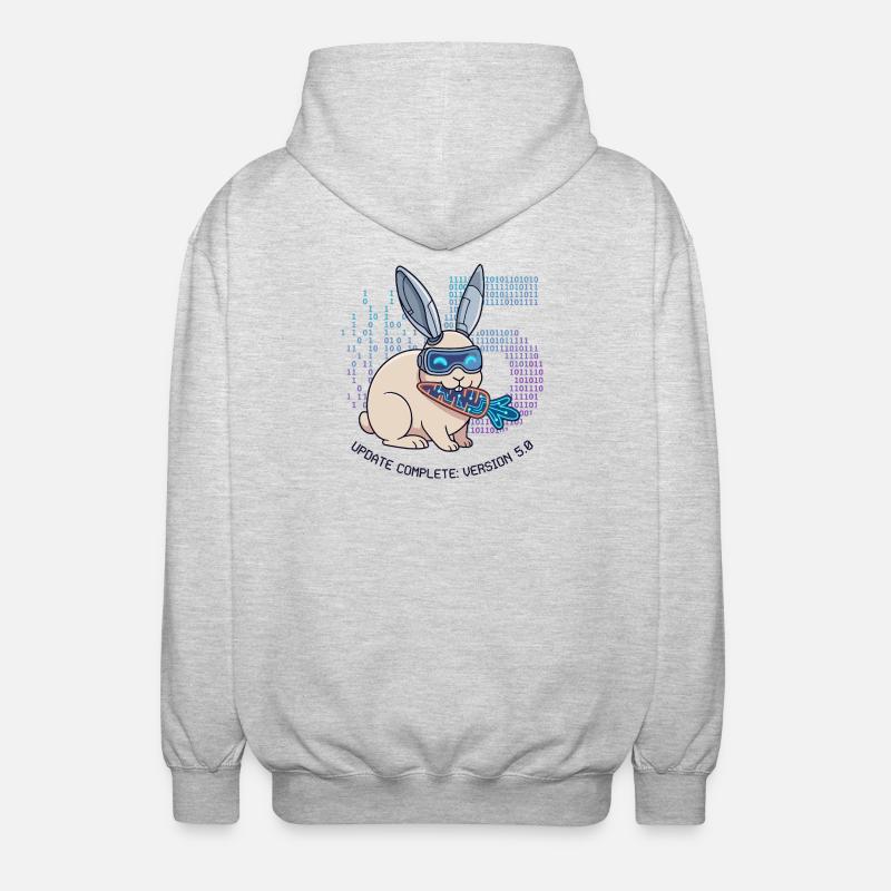Update Complete 5.0 Cyber Hase - Unisex Kapuzenjacke - Hellgrau meliert