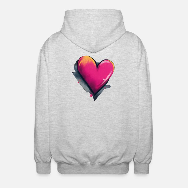 Herz Graffiti - Unisex Kapuzenjacke - Hellgrau meliert