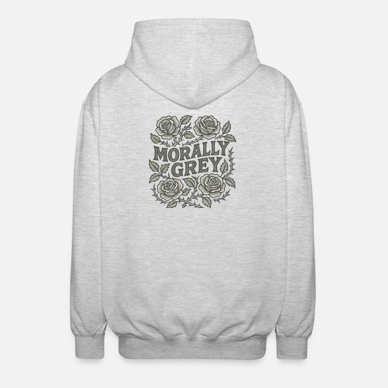 Morally Grey Roses - Unisex Hooded Jacket - light heather grey