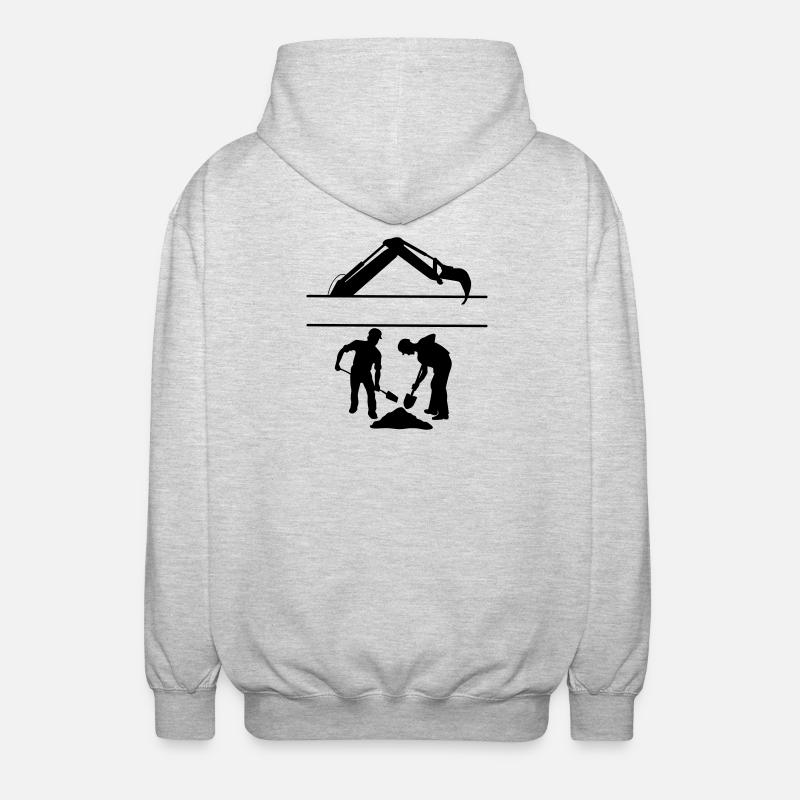 Groundworkers Custom – Digging Team - Unisex Hooded Jacket - light heather grey
