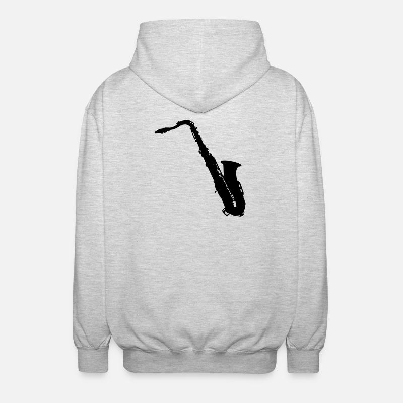 saxophone - Veste à capuche unisexe - gris clair chiné