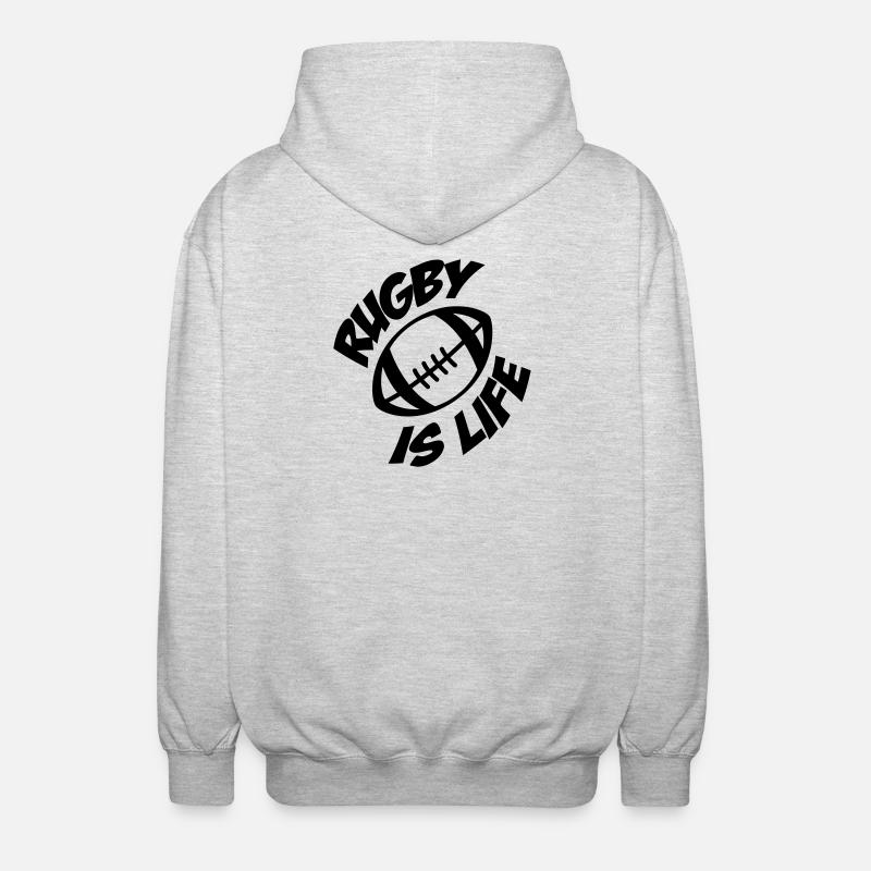 Rugby - Unisex Kapuzenjacke - Hellgrau meliert