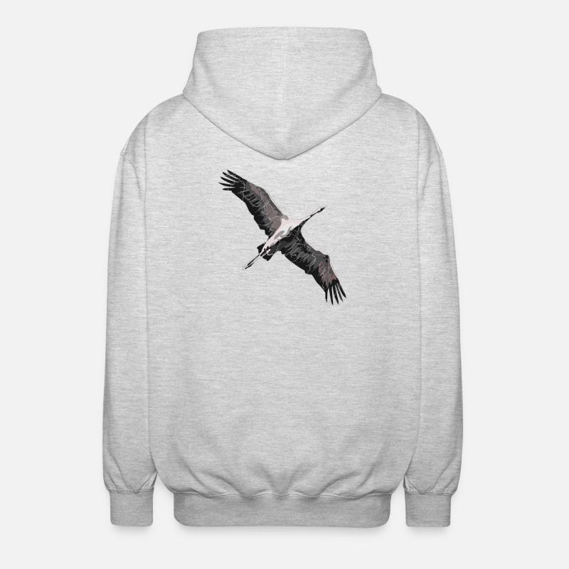 Grue volant vers le sud - Veste à capuche unisexe - gris clair chiné