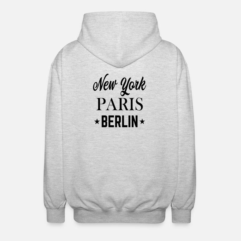 Top Städte der Welt - Unisex Kapuzenjacke - Hellgrau meliert