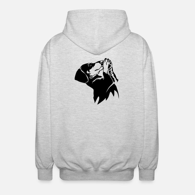 Teckels - Veste à capuche unisexe - gris clair chiné