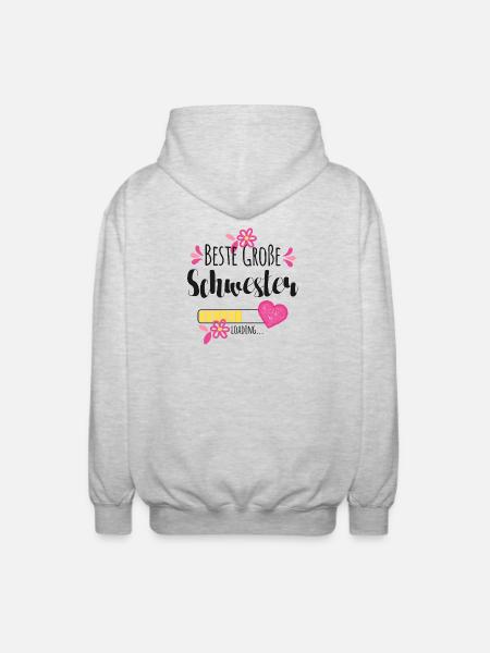 Beste Große Schwester Loading - Unisex Kapuzenjacke - Hellgrau meliert