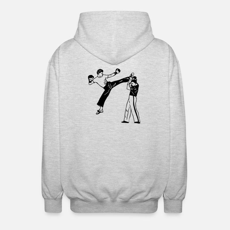 Savate de kickboxing - Veste à capuche unisexe - gris clair chiné