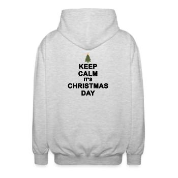 Keep calm Christmas - Unisex Hooded Jacket - light heather grey - Back - AI Model Male 185 light (185cm)