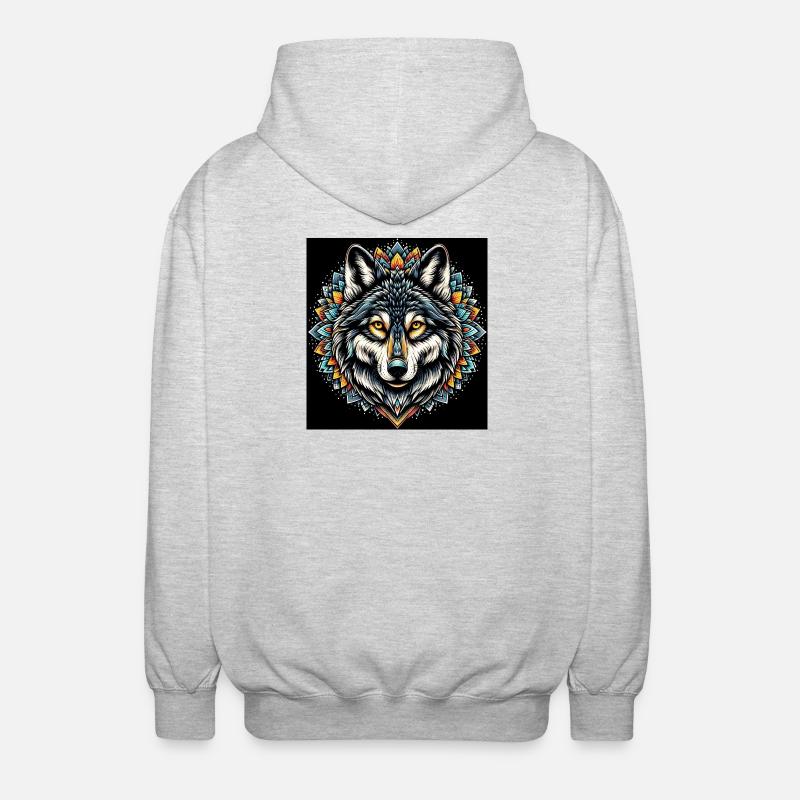 Wolf - Unisex Kapuzenjacke - Hellgrau meliert