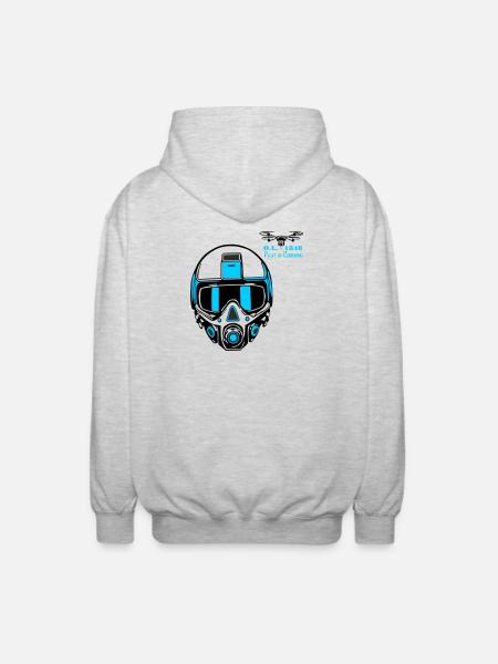 Drohnenpilot 2 - Unisex Kapuzenjacke - Hellgrau meliert