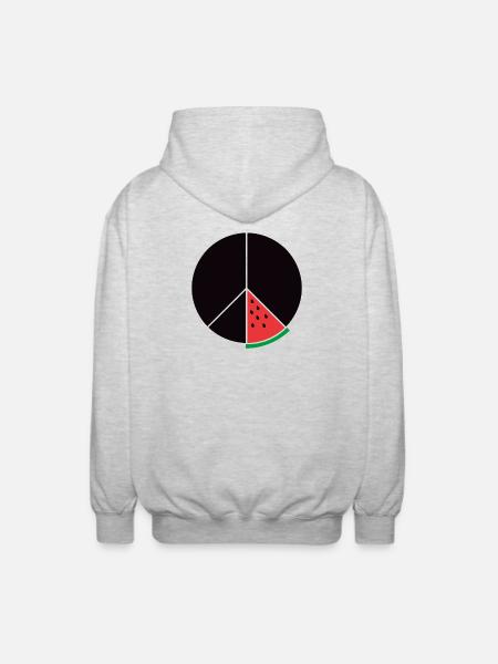 Gaza Peace - Unisex Hooded Jacket - light heather grey