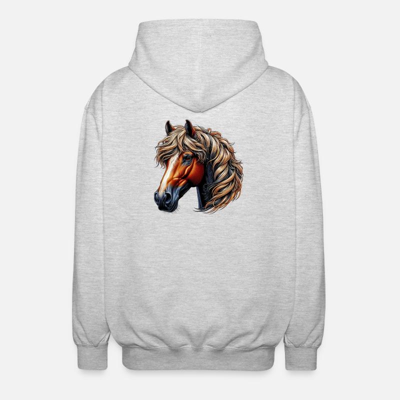 Cheval - Veste à capuche unisexe - gris clair chiné