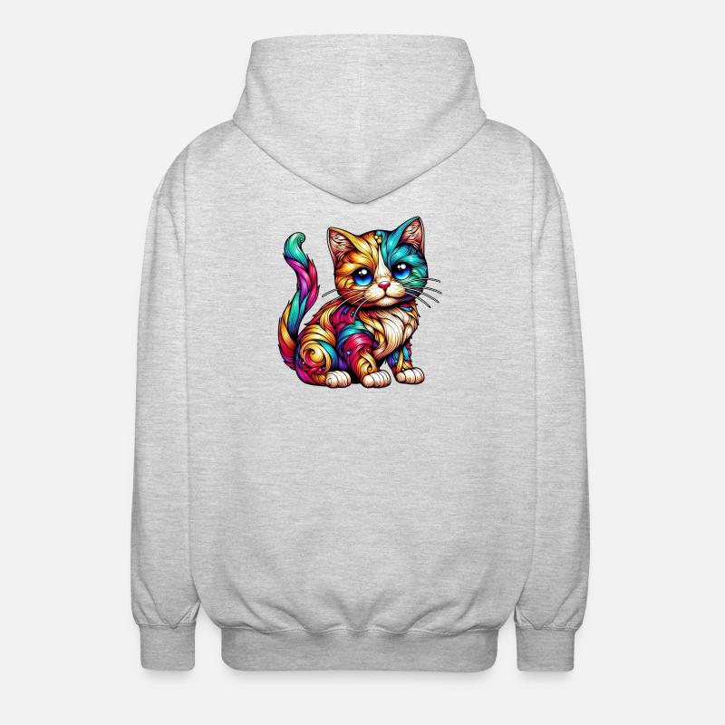 Chat - Veste à capuche unisexe - gris clair chiné