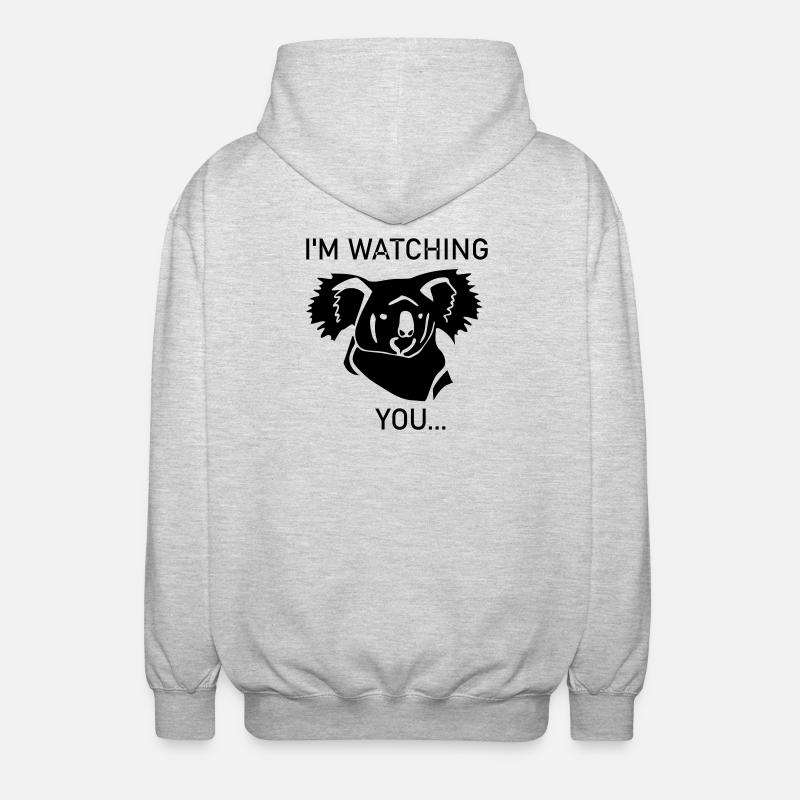 Koala vous regarde - Veste à capuche unisexe - gris clair chiné