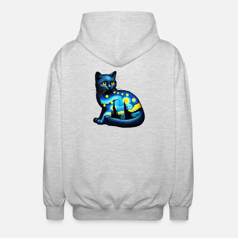 Katze - Unisex Kapuzenjacke - Hellgrau meliert