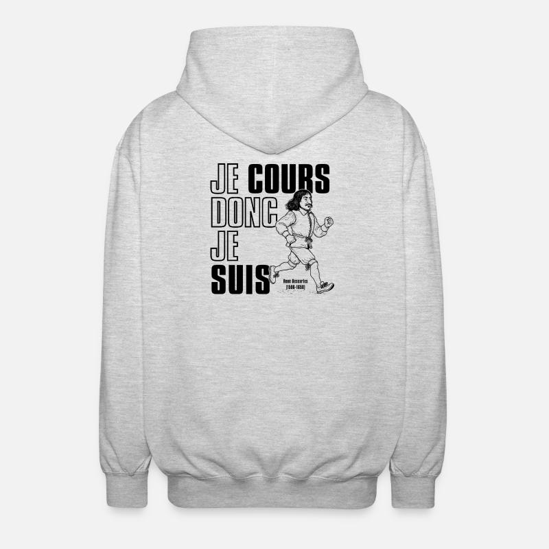 Ich laufe, also bin ich - Unisex Kapuzenjacke - Hellgrau meliert