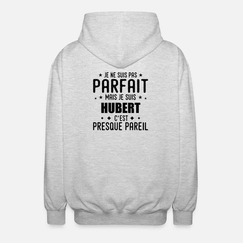 Hubert : authentique, imparfait, top, perfection - Veste à capuche unisexe - gris clair chiné