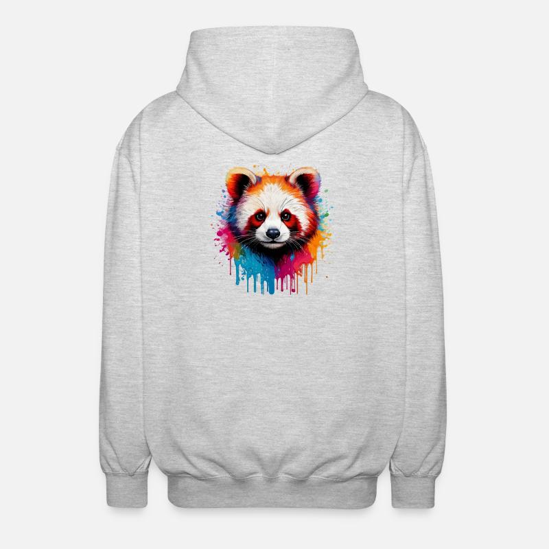 Explosion de Panda Aquarelle - Veste à capuche unisexe - gris clair chiné