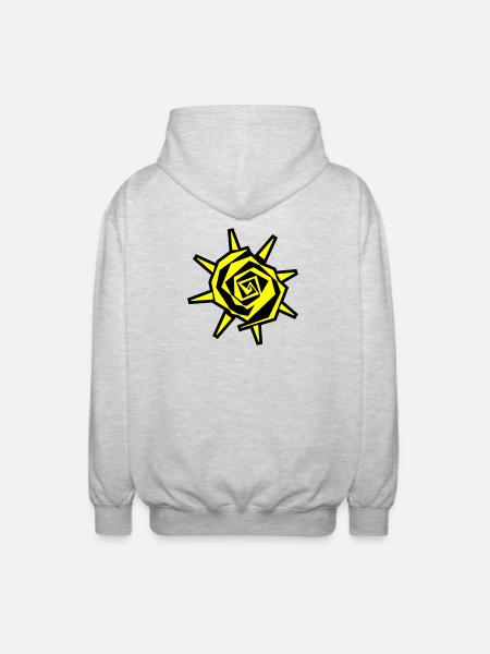 Sun Spiral Neon Yellow - Unisex Hooded Jacket - light heather grey