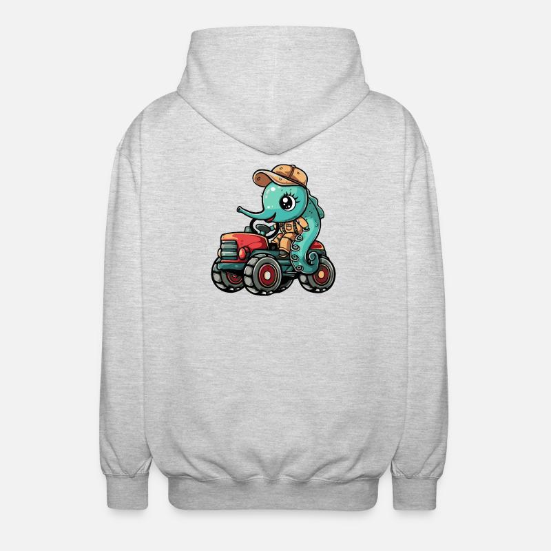 Seepferd Traktor Farmer - Unisex Kapuzenjacke - Hellgrau meliert