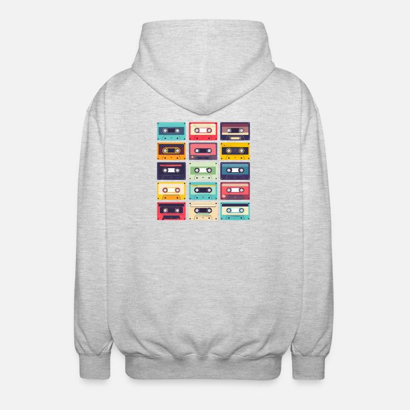 Motif Pop Art des cassettes - Veste à capuche unisexe - gris clair chiné