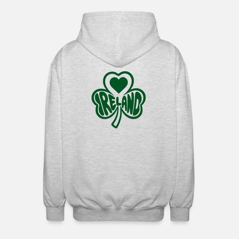 Cœur du trèfle celtique Irlande - Veste à capuche unisexe - gris clair chiné