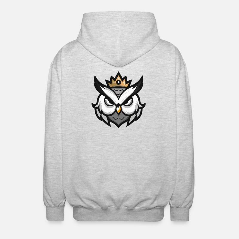 Couronne de tête de hibou - Veste à capuche unisexe - gris clair chiné